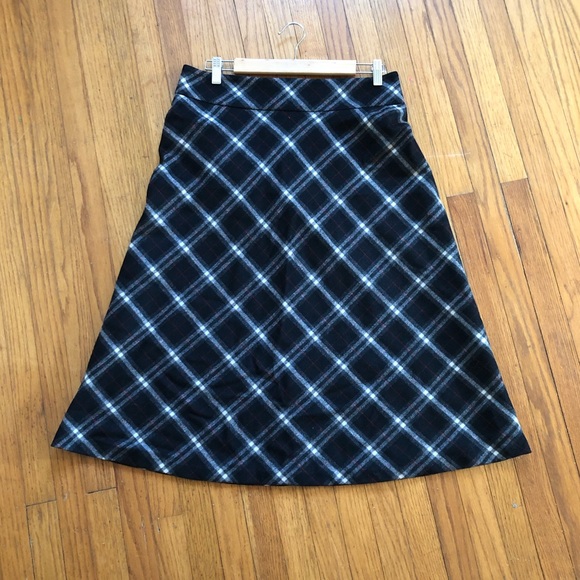 Talbots • Classic plaid wool midi skirt - Picture 1 of 5